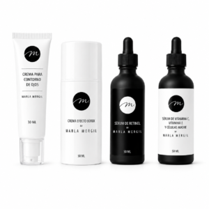 Kit Piel Madura Marla Mergil con contorno de ojos, crema efecto botox, sérum de retinol y sérum de vitamina C.
